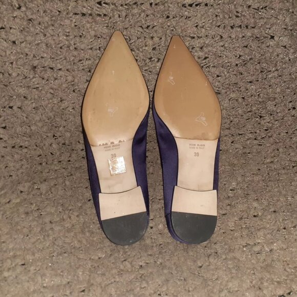 SCANLAN THEODORE-Eggplant Peu de Soie-Satin-Slingback Flats-Sz 39-NWOB - Picture 7 of 7